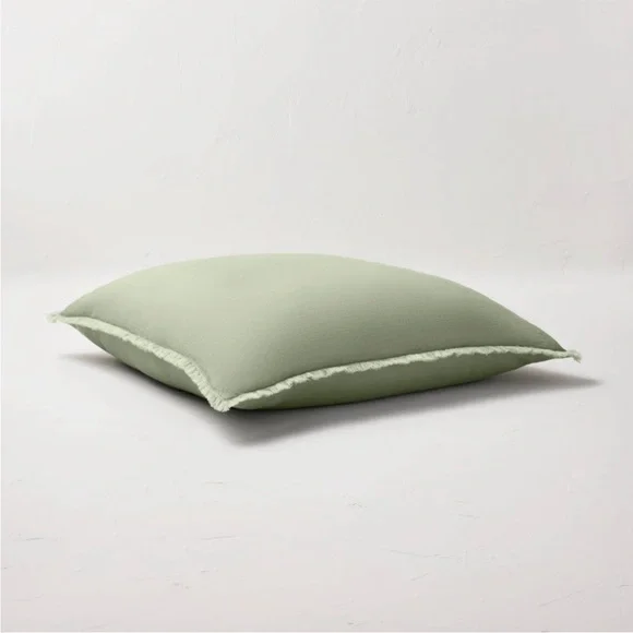 Casaluna Sage Heavyweight Linen Blend Euro Pillow - Picture 3 of 10